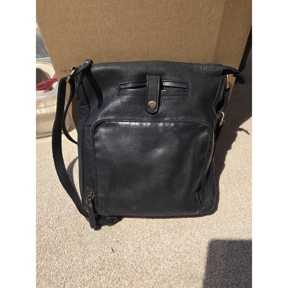 Milo Purse Genuine Leather Organizer Bag Black Shoulder Crossbody Canada - Picture 2 of 14